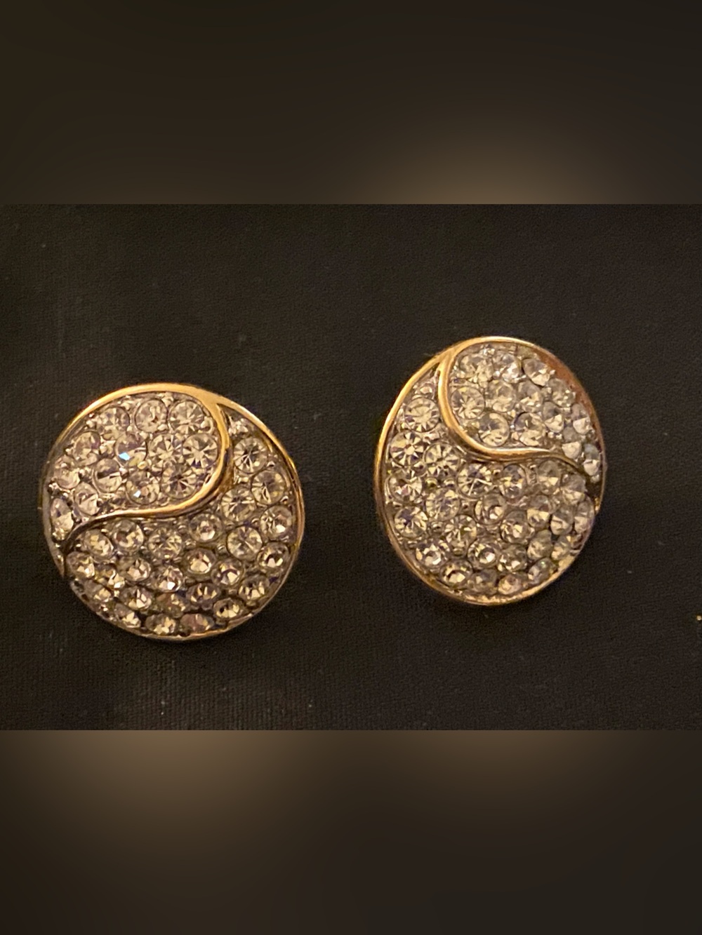 Vintage gold-toned coiled rope button earrings